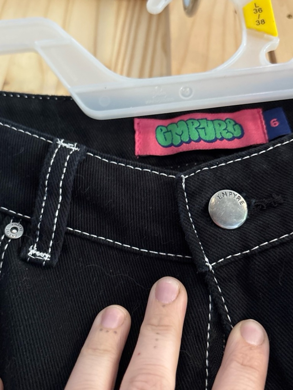 Empyre Black women’s black Jeans with White Contrast Stitching - Picture 3 of 4